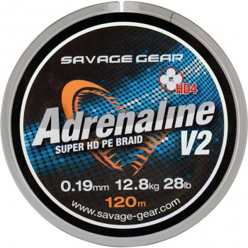 Plecionka Savage Gear Hd4 Adrenaline V2 120m 0.10mm 13lbs 6kg Grey